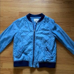 Skies are blue, denim quilted jacket